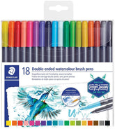 Staedtler 3001 TB18 Marsgraphic Double Ended Watercolor Brush Markers - Al Masam Stationery LLC